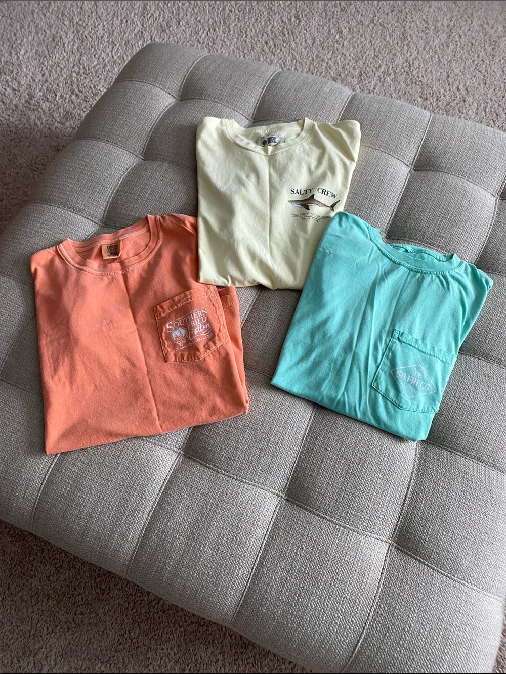 Bundle of three Southern Fried Cotton Pocket Tee and salty crew